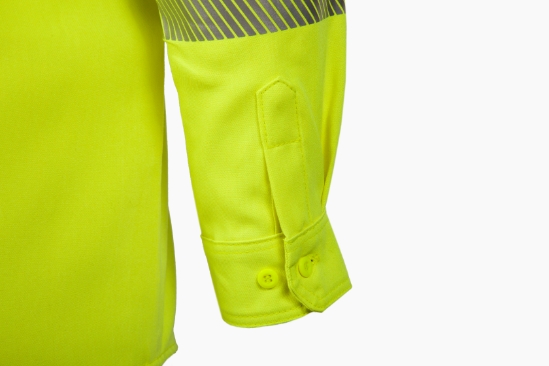 5oz. 51% Lyocell/ 39% Modacrylic, 10% Aramid Twill FR HI-VIZ CLASS 3 UNIFORM SHIRT - TCSHV5C3