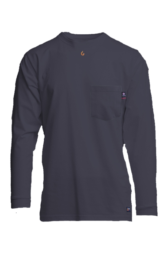 6.3oz. 93% Cotton/ 7% Spandex Knit FR POCKET TEE - FRT-USHLSP6