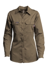 6oz.  48% Tencel 40% Modacrylic 12% Aramid  LADIES FR DH UNIFORM SHIRT 
