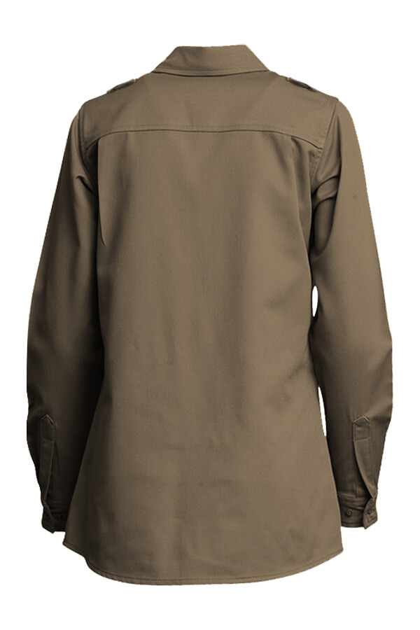 6oz.  48% Tencel 40% Modacrylic 12% Aramid  LADIES FR DH UNIFORM SHIRT - L-SFRDH6