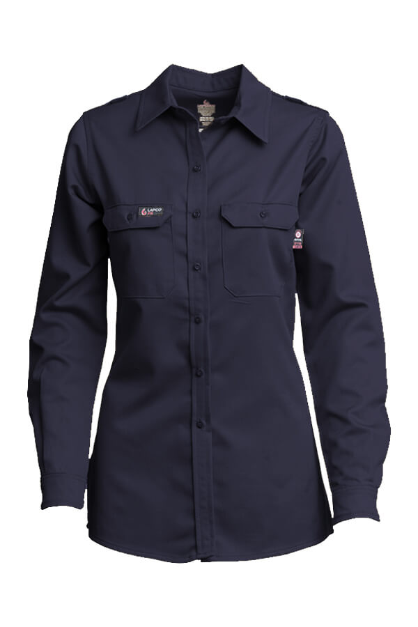 6oz.  48% Tencel 40% Modacrylic 12% Aramid  LADIES FR DH UNIFORM SHIRT - L-SFRDH6