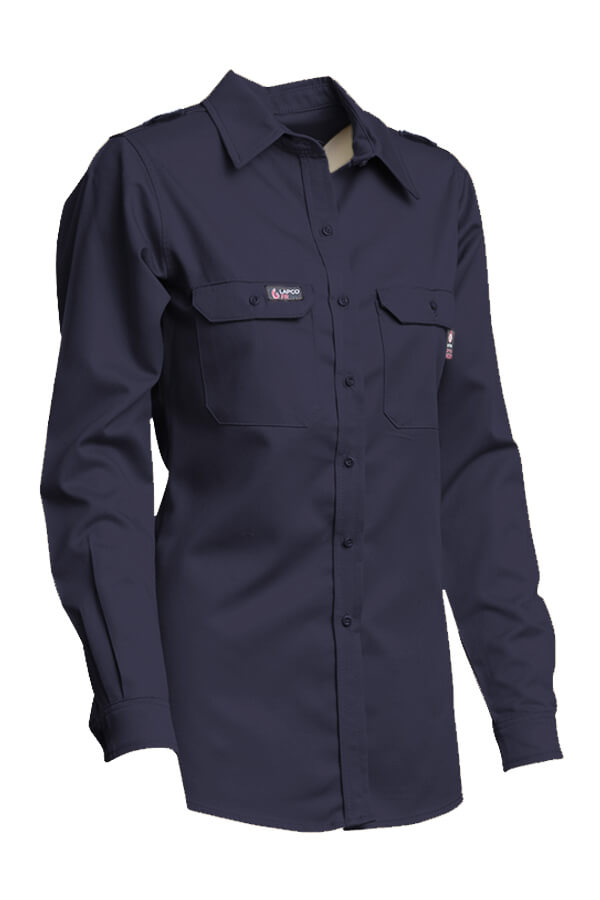 6oz.  48% Tencel 40% Modacrylic 12% Aramid  LADIES FR DH UNIFORM SHIRT - L-SFRDH6