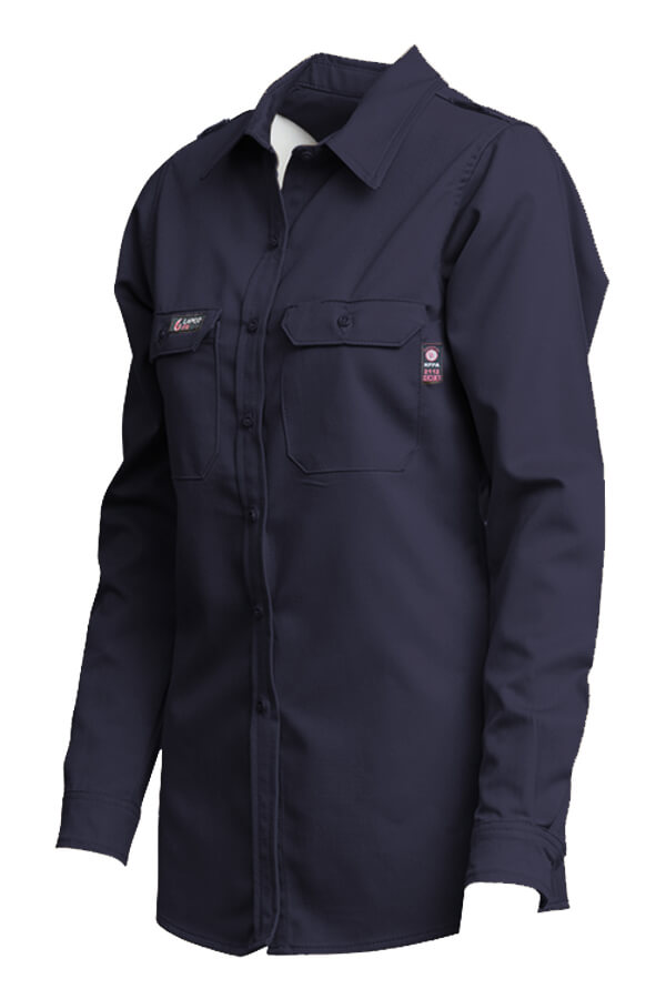 6oz.  48% Tencel 40% Modacrylic 12% Aramid  LADIES FR DH UNIFORM SHIRT - L-SFRDH6