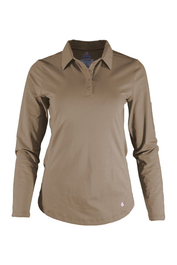 6oz. 93/7 Cotton Spandex Blend Knit Ladies FR Polo Shirt - L-SPFR6