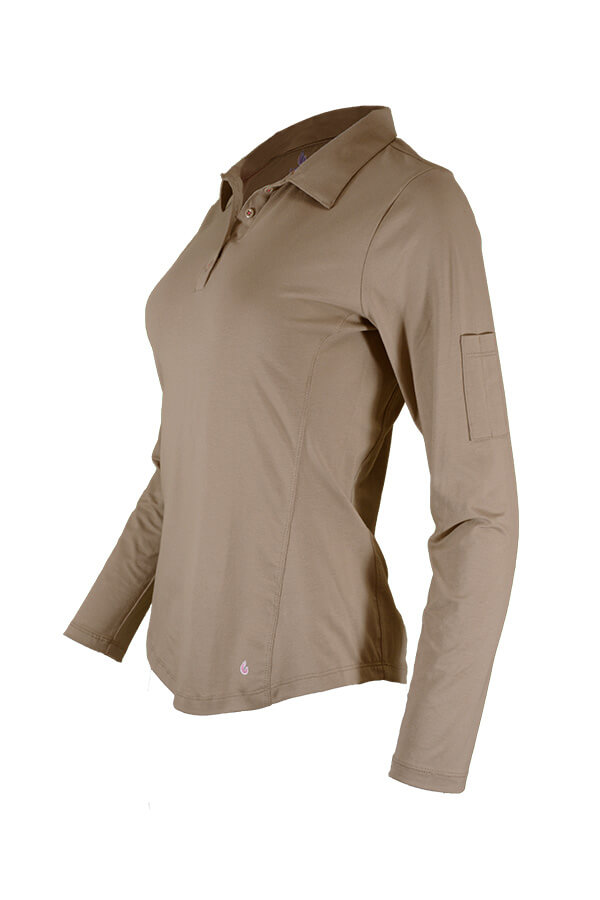 6oz. 93/7 Cotton Spandex Blend Knit Ladies FR Polo Shirt - L-SPFR6