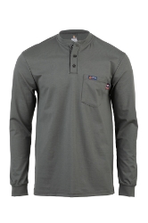 6oz 93% Cotton/7% Spandex Henley 