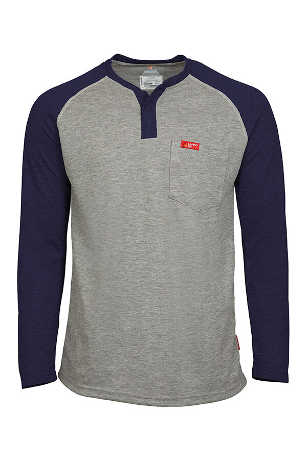 6oz FR Raglan Henley T-Shirt - FRT-RHP