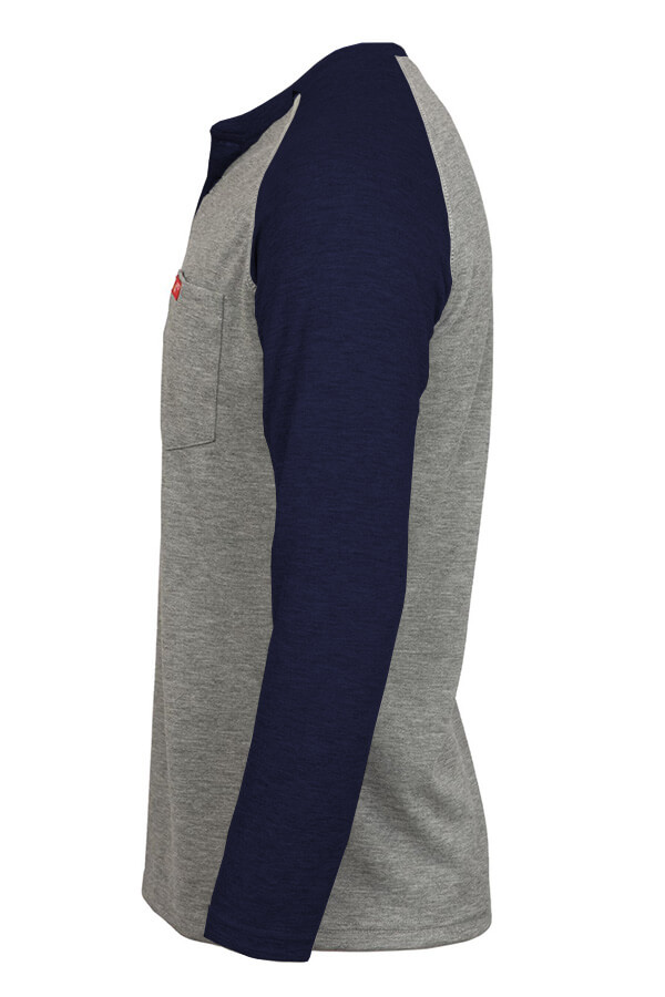 6oz FR Raglan Henley T-Shirt - FRT-RHP