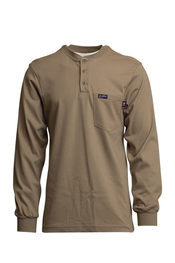 7oz. 100% Cotton Jersey Knit FR HENLEY TEE - FRT-HJE