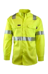 7oz. 100% Cotton Twill FR HI-VIZ CLASS 2 UNIFORM SHIRT 