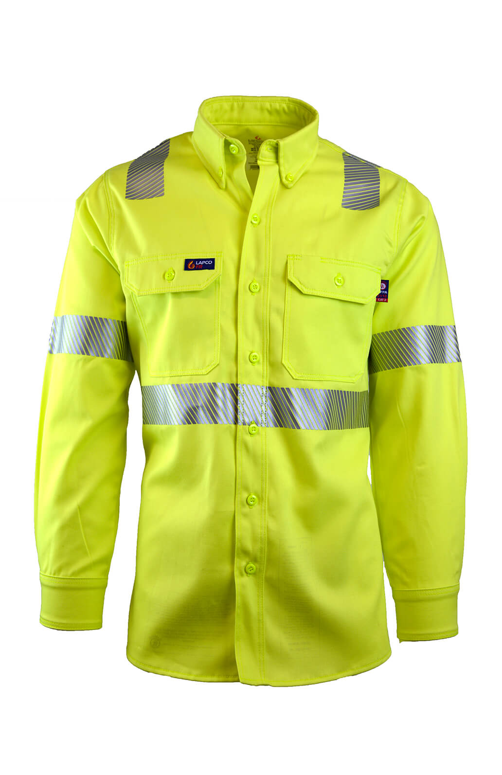 7oz. 100% Cotton Twill FR HI-VIZ CLASS 2 UNIFORM SHIRT - IHV7C2