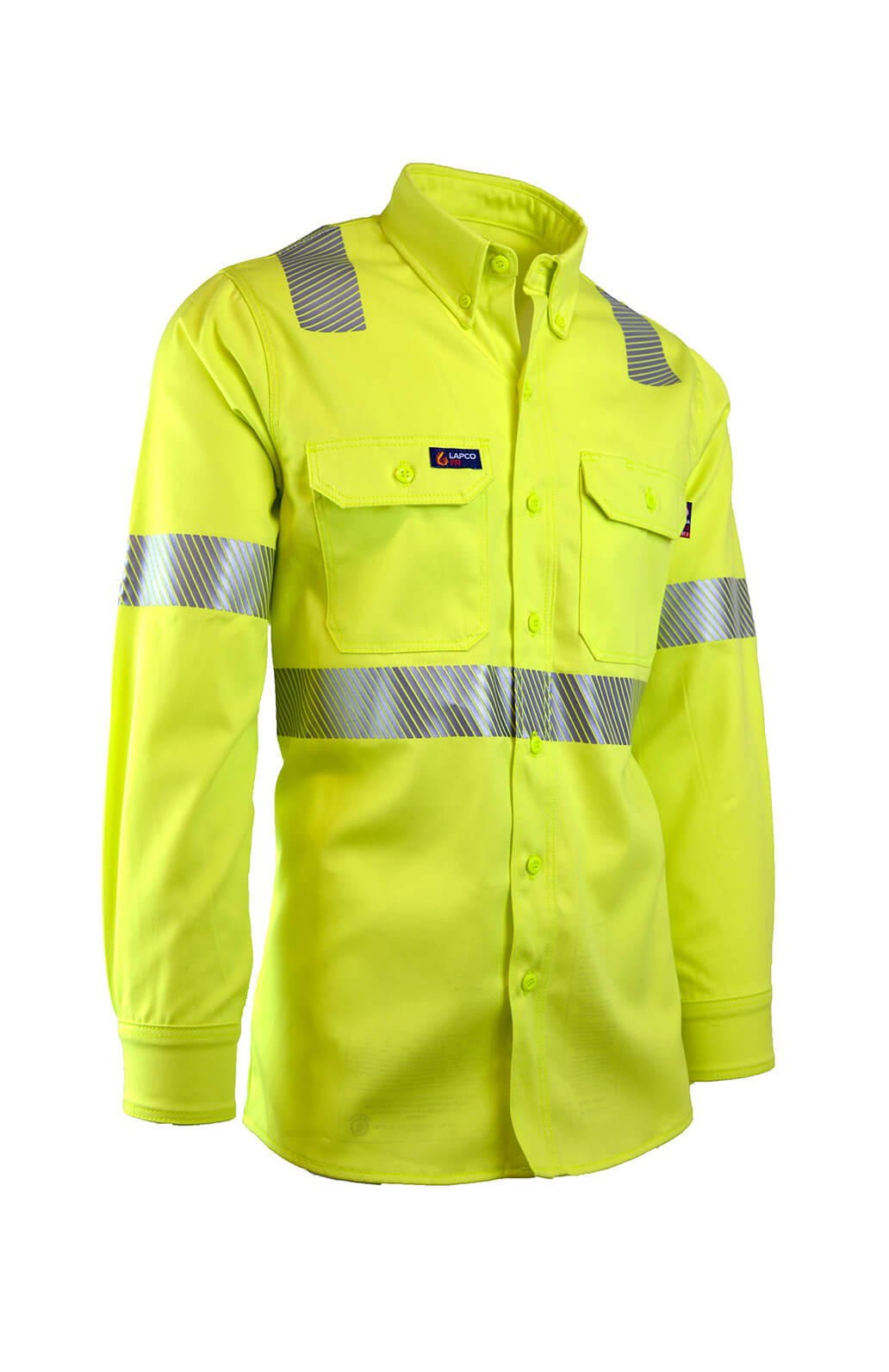 7oz. 100% Cotton Twill FR HI-VIZ CLASS 2 UNIFORM SHIRT - IHV7C2