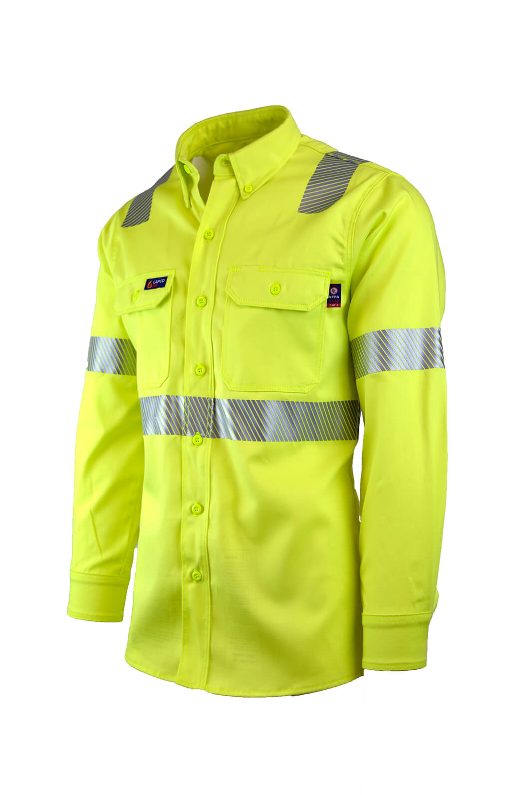 7oz. 100% Cotton Twill FR HI-VIZ CLASS 2 UNIFORM SHIRT - IHV7C2