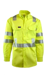 7oz. 100% Cotton Twill FR HI-VIZ CLASS 3 UNIFORM SHIRT 