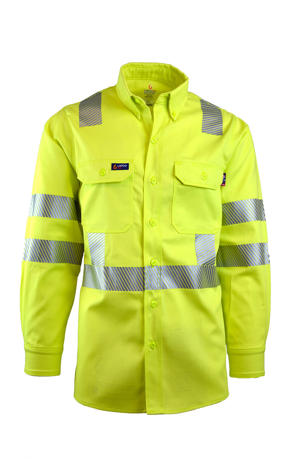 7oz. 100% Cotton Twill FR HI-VIZ CLASS 3 UNIFORM SHIRT - IHV7C3