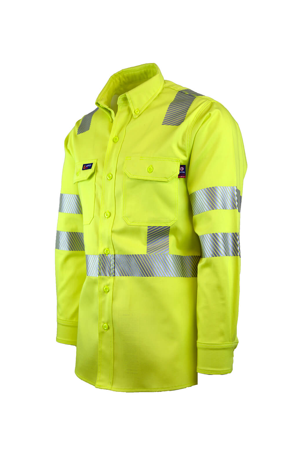 7oz. 100% Cotton Twill FR HI-VIZ CLASS 3 UNIFORM SHIRT - IHV7C3