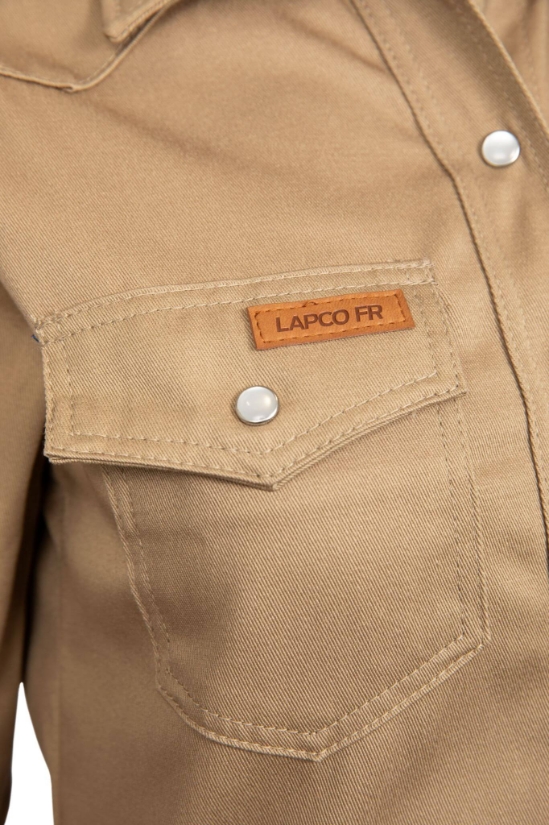 9oz. FR KHAKI 100% Cotton Twill FR WELDING SHIRT - L-WSFR9