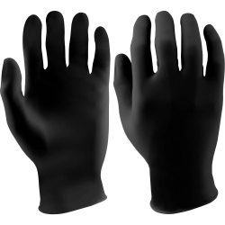 Black 5 mil Disposable Powder-Free Nitrile Gloves, (100/BX) 