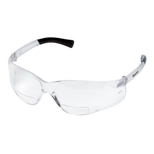 MCR Safety BearKat Magnifier Magnifying Clear Safety Glasses, Clear And Hard Coat Lens (12/BX) 