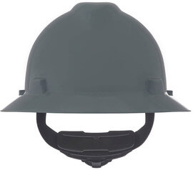 MSA V-Gard Polyethylene Full Brim Hard Hat With 4 Point Ratchet Suspension - MSA