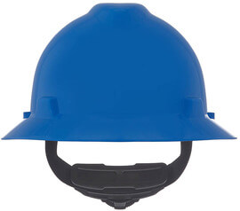 MSA V-Gard Polyethylene Full Brim Hard Hat With 4 Point Ratchet Suspension - MSA