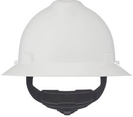 MSA V-Gard Polyethylene Full Brim Hard Hat With 4 Point Ratchet Suspension - MSA
