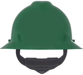 MSA V-Gard Polyethylene Full Brim Hard Hat With 4 Point Ratchet Suspension - MSA