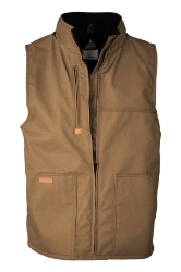 FR INSULATED VEST 8.5oz. 100% Cotton PU Laminate Duck/ Lining: 12.5oz. Fleece 95%Cotton 5%Spandex Blend FR INSULATED VEST 