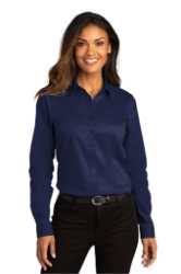 Port Authority® Ladies Long Sleeve SuperPro React, with VoltaGrid logo 