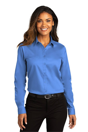 Port Authority® Ladies Long Sleeve SuperPro React, with VoltaGrid logo - SM-LW808