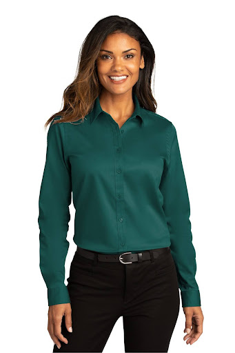 Port Authority® Ladies Long Sleeve SuperPro React, with VoltaGrid logo - SM-LW808