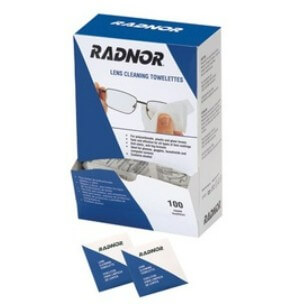 RADNOR White/Blue 5" X 8" Paper Pre-Moistened Lens Cleaning Wipes (100 Per Dispenser Box) 