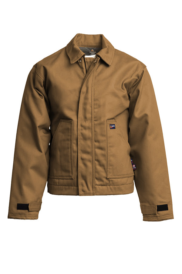 FR INSULATED JACKET 8.5oz. 100% Cotton PU Laminate Duck/ Lining: 12oz. Quilted Lining 46% Cotton 50% FR Non Woven Modacrylic 4% FR Polyester - JTFRWS9