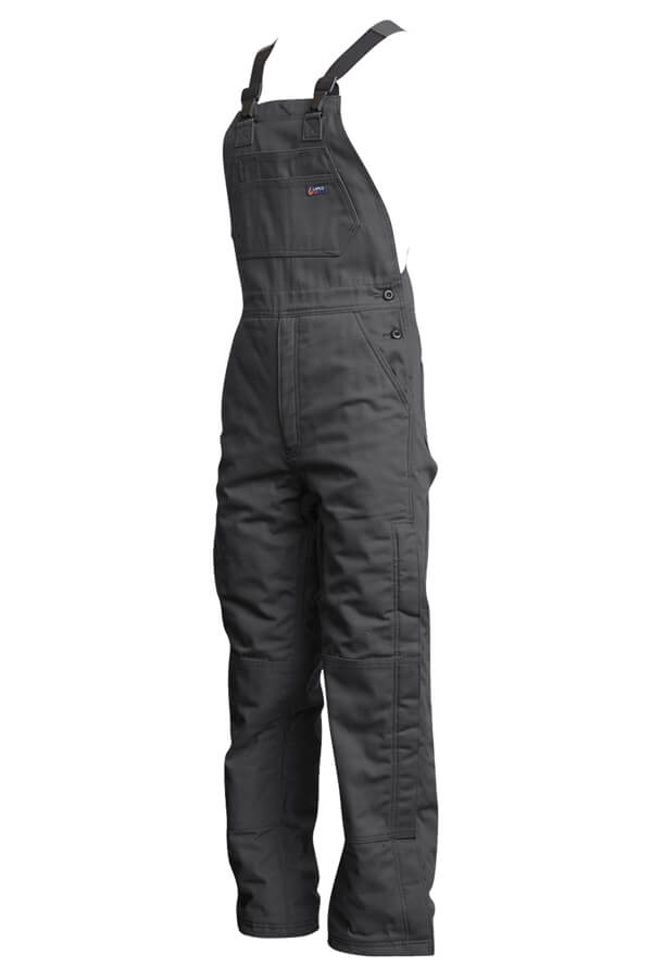 FR INSULATED BIB OVERALL 8.5oz. 100% Cotton PU Laminate Duck/ Lining: 14oz. Quilted Lining 46% Cotton 50% FR Non Woven Modacrylic 4% FR Polyester - BIFRWS9
