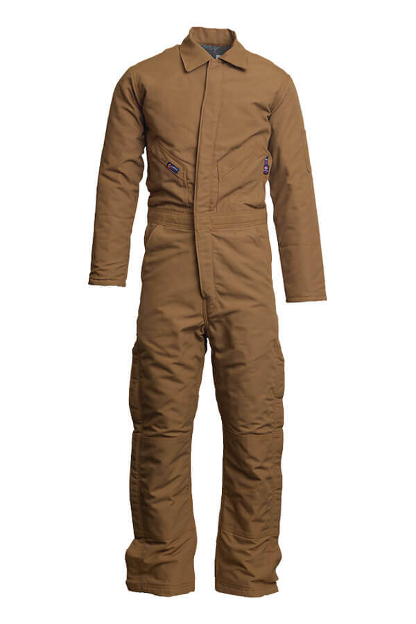 FR INSULATED COVERALL 8.5oz. 100% Cotton PU Laminate Duck/ Lining: 14oz. Quilted Lining 46% Cotton 50% FR Non Woven Modacrylic 4% FR Polyester - CIFRWS9