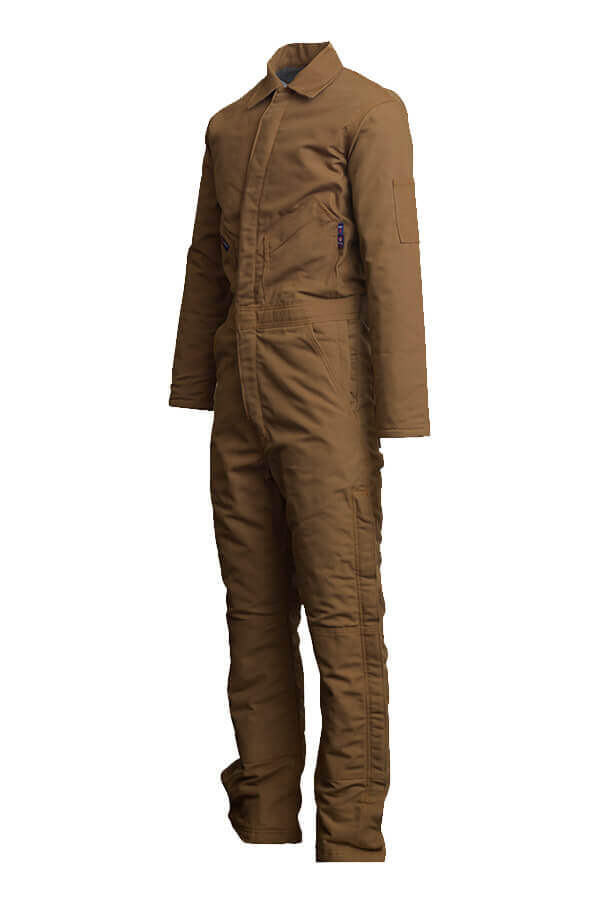 FR INSULATED COVERALL 8.5oz. 100% Cotton PU Laminate Duck/ Lining: 14oz. Quilted Lining 46% Cotton 50% FR Non Woven Modacrylic 4% FR Polyester - CIFRWS9