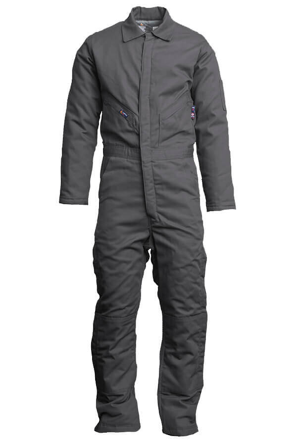FR INSULATED COVERALL 8.5oz. 100% Cotton PU Laminate Duck/ Lining: 14oz. Quilted Lining 46% Cotton 50% FR Non Woven Modacrylic 4% FR Polyester - CIFRWS9