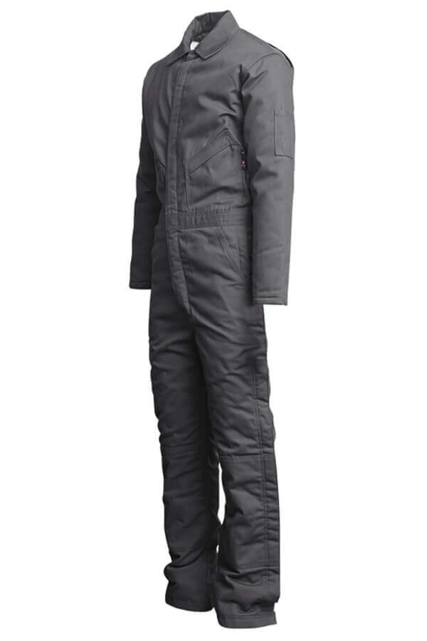 FR INSULATED COVERALL 8.5oz. 100% Cotton PU Laminate Duck/ Lining: 14oz. Quilted Lining 46% Cotton 50% FR Non Woven Modacrylic 4% FR Polyester - CIFRWS9