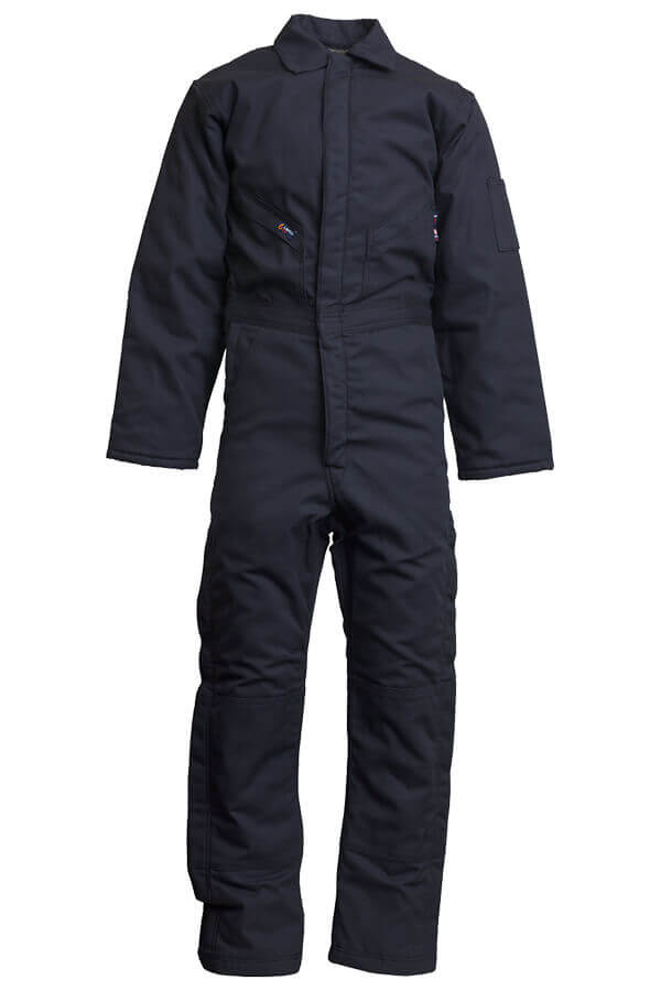 FR INSULATED COVERALL 8.5oz. 100% Cotton PU Laminate Duck/ Lining: 14oz. Quilted Lining 46% Cotton 50% FR Non Woven Modacrylic 4% FR Polyester - CIFRWS9