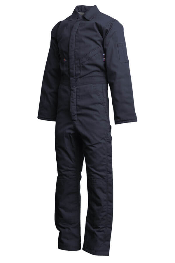 FR INSULATED COVERALL 8.5oz. 100% Cotton PU Laminate Duck/ Lining: 14oz. Quilted Lining 46% Cotton 50% FR Non Woven Modacrylic 4% FR Polyester - CIFRWS9