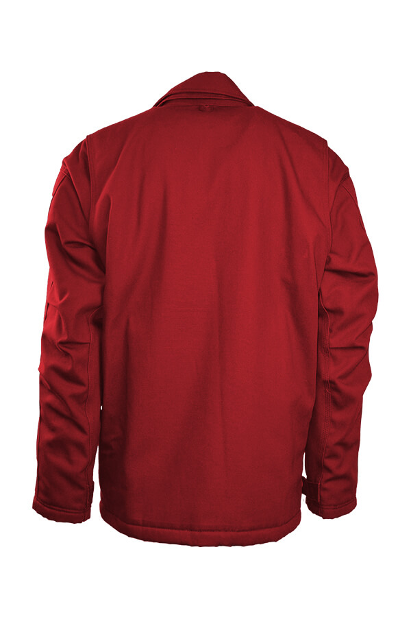FR INSULATED CHORE COAT 8.5oz. 100% Cotton PU Laminate Duck/ Lining: 12oz. Quilted Lining 46% Cotton 50% FR Non Woven Modacrylic 4% FR Polyester - JCFRWS9