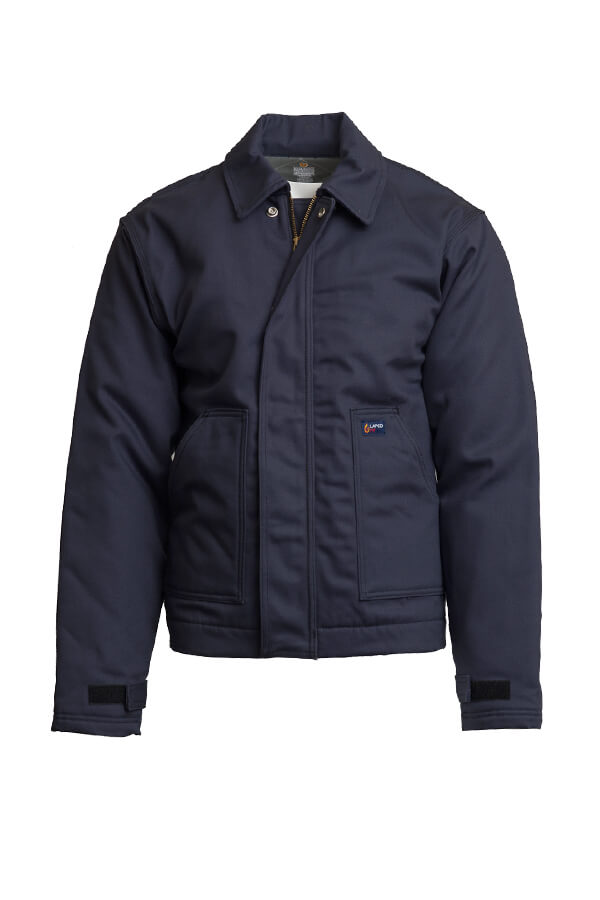 FR INSULATED JACKET 8.5oz. 100% Cotton PU Laminate Duck/ Lining: 12oz. Quilted Lining 46% Cotton 50% FR Non Woven Modacrylic 4% FR Polyester - JTFRWS9