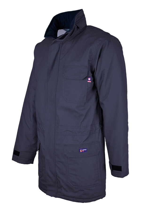 FR INSULATED PARKA 8.5oz. 100% Cotton PU Laminate Duck/ Lining: 14oz. Quilted Lining 46% Cotton 50% FR Non Woven Modacrylic 4% FR Polyester - PKFRWS9