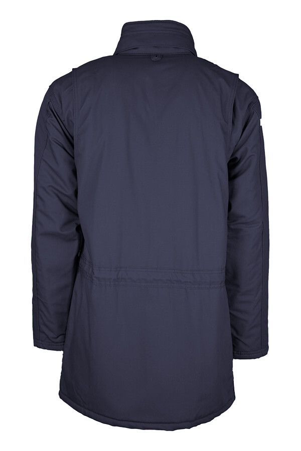FR INSULATED PARKA 8.5oz. 100% Cotton PU Laminate Duck/ Lining: 14oz. Quilted Lining 46% Cotton 50% FR Non Woven Modacrylic 4% FR Polyester - PKFRWS9