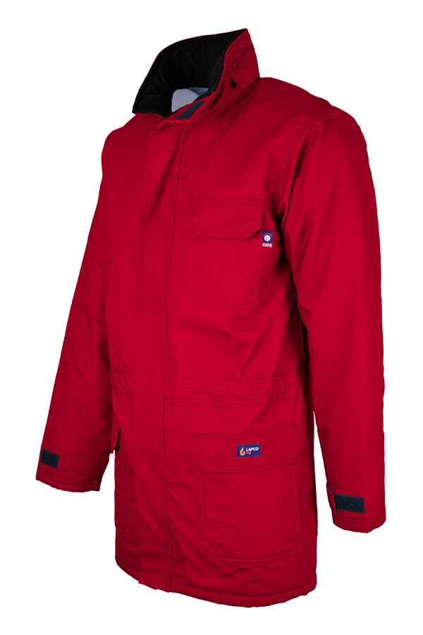 FR INSULATED PARKA 8.5oz. 100% Cotton PU Laminate Duck/ Lining: 14oz. Quilted Lining 46% Cotton 50% FR Non Woven Modacrylic 4% FR Polyester - PKFRWS9