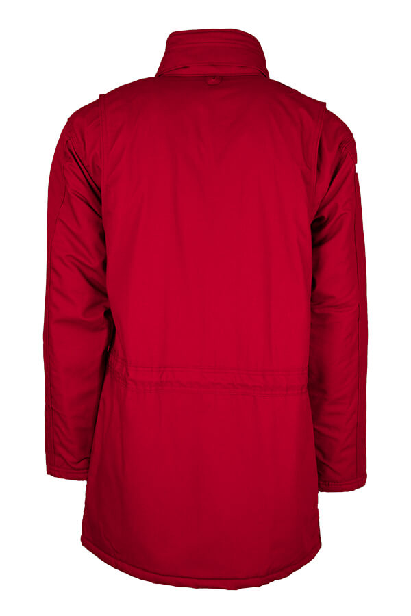 FR INSULATED PARKA 8.5oz. 100% Cotton PU Laminate Duck/ Lining: 14oz. Quilted Lining 46% Cotton 50% FR Non Woven Modacrylic 4% FR Polyester - PKFRWS9
