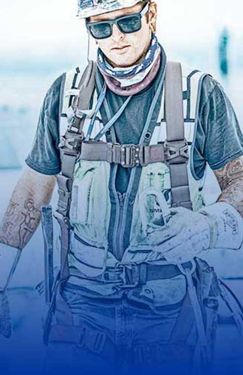 Man in safety gear on construction site